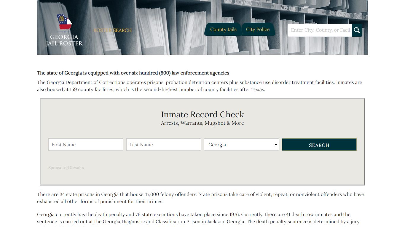 Cook County | Georgia Jail Inmate Search